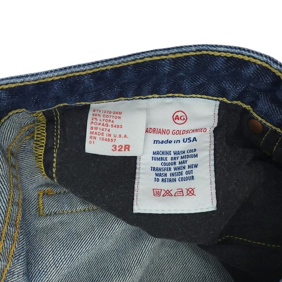 Adriano Goldschmied Denim Jeans Womens Size 32R Dark Wash Made In USA - Picture 11 of 12